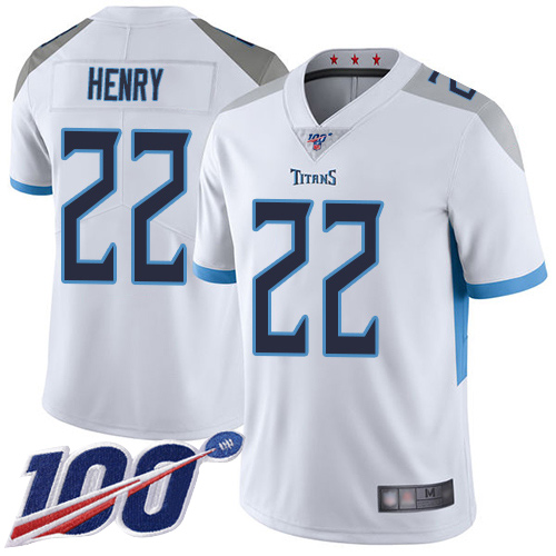 Tennessee Titans Limited White Men Derrick Henry Road Jersey NFL Football 22 100th Season Vapor Untouchable